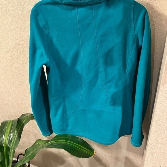 The North Face Women's Teal Mock Neck Full Zip Fleece Jacket - Picture 3 of 6